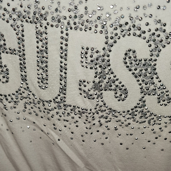 Guess Women's White Graphic Short Sleeve T-Shirt Size XLarge - Picture 3 of 5